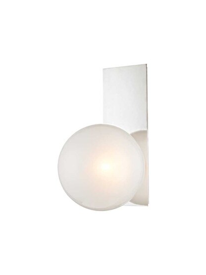 Hinsdale 1-Light Wall Sconce in Polished Nickel.